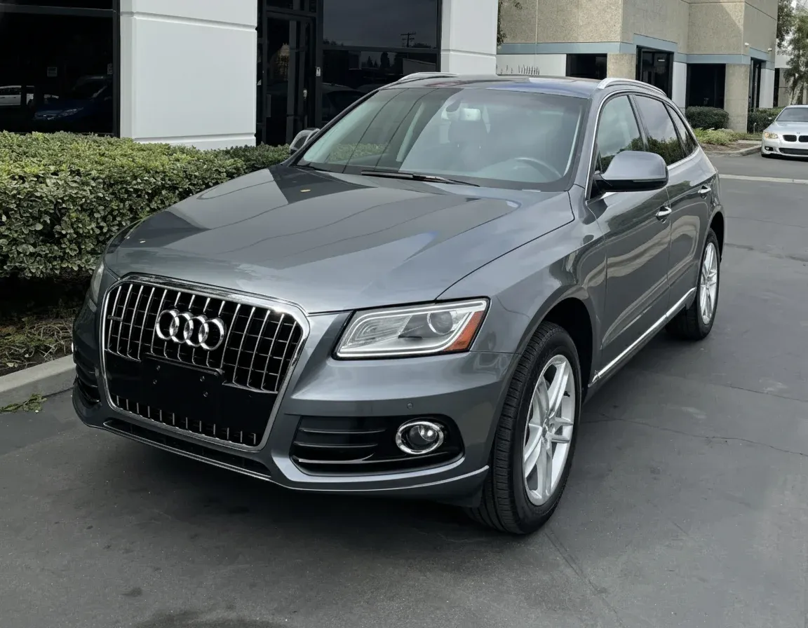 After: 2016 Audi Q5 at delivery — front-end collision repair & paint